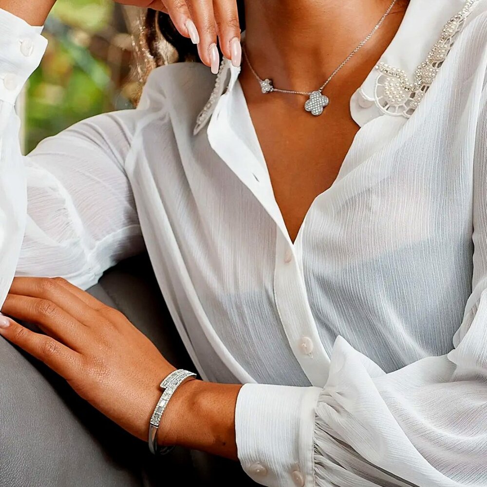 Designer-Inspired Crystal Bangle Bracelet